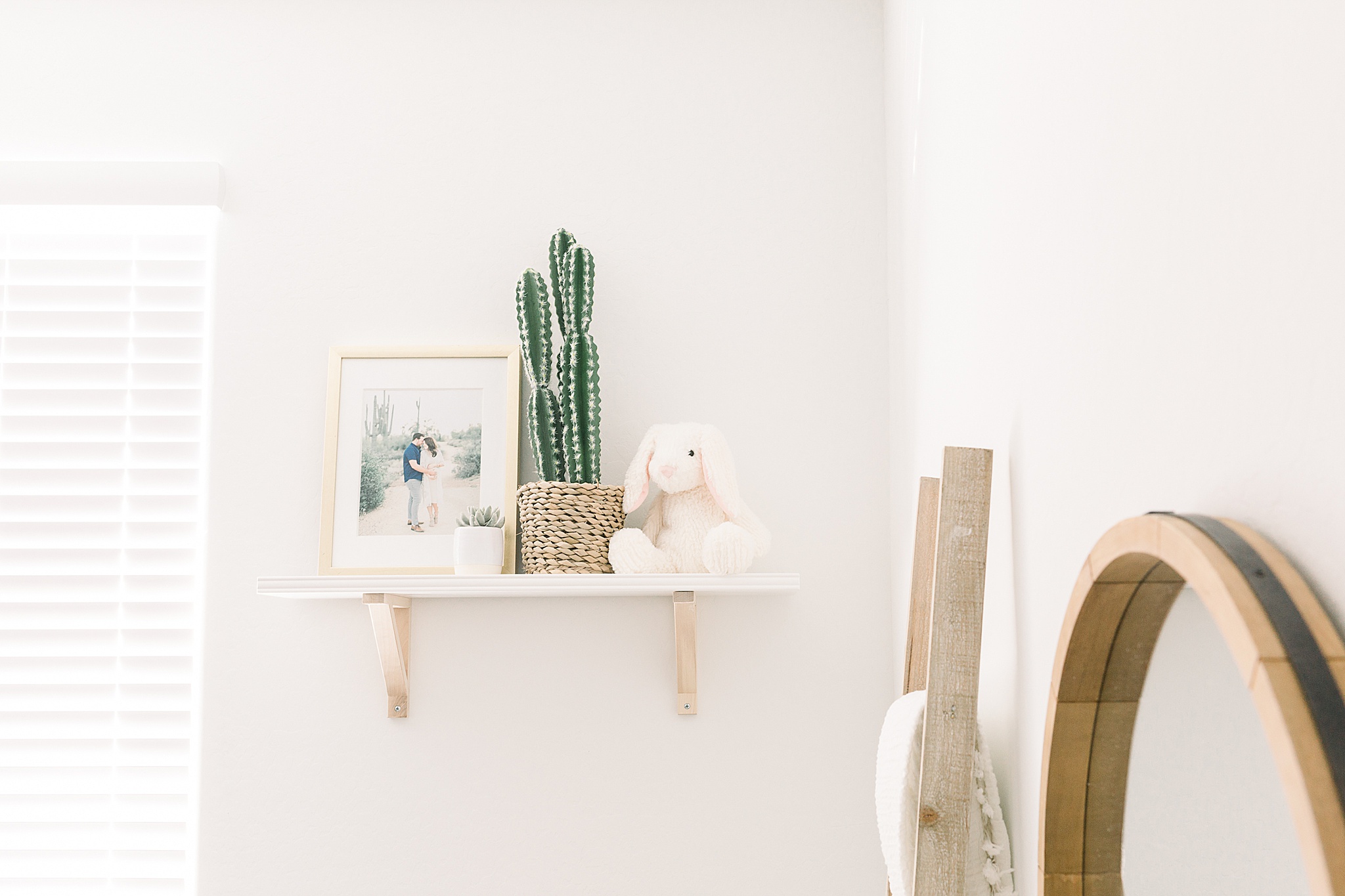 Baby Girl Nursery in Blush, White, Wood by Aly Kirk Photo